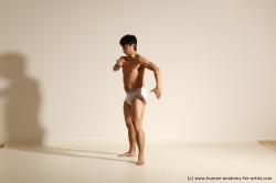 Underwear Martial art Man Asian Moving poses Average Short Black Dynamic poses Academic